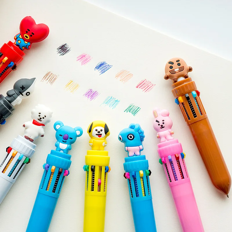 

BTS Bangtang Boys Ballpoint Pen Cartoon Shooky Tata Chimmy Rj Cooky Ball Pens For Kids Gift Material Escolar school supplies