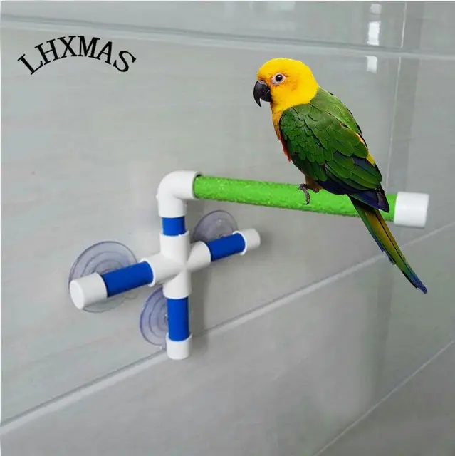 Pet Parrot Bath Shower Standing Platform Bird Standing Folding Shower