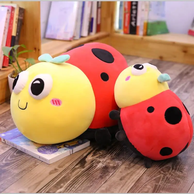 Ladybug Plush Toy Cute Ladybug Stuffed Plush Pillow Creative Doll Super