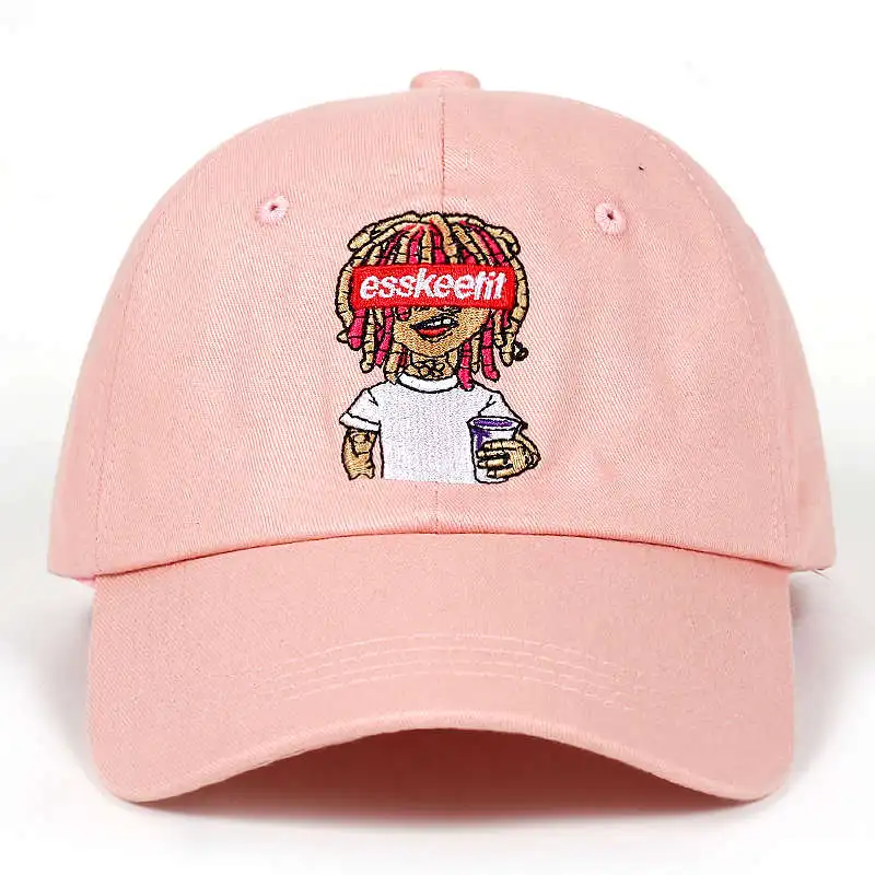 Lil Pump шляпа c вышивкой, для отца Esskeetit популярный язык бейсболка позволяет получить его хлопковая бейсболка для гольфа Snapback шляпа Bone Garros - Цвет: Розовый