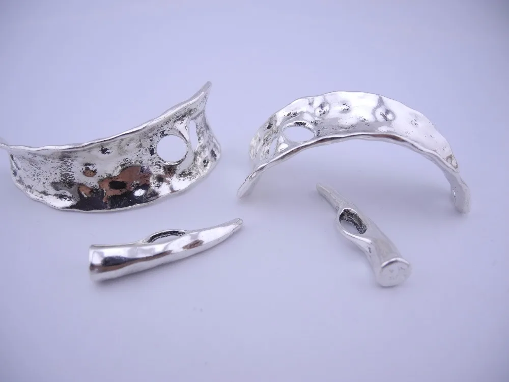 5 Sets Antique Silver Toggle Leather Bracelet Clasp for Leather Wrap