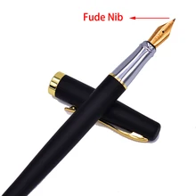 Duke 209 сталь Fude каллиграфия авторучка изогнутое перо, матовый черный с золотым зажимом Улучшенная ручка для письма подарок