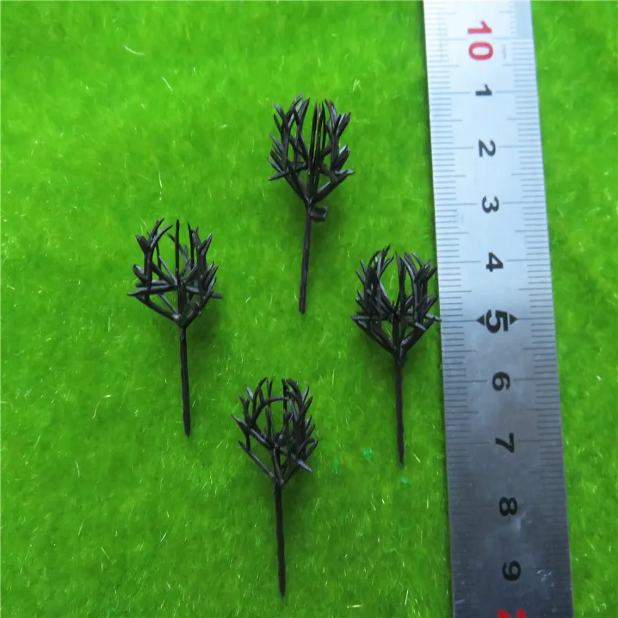 

100Pcs 3cm z scale model trains Scenery Landscape Plasticminiature Architectural Model balck tree Supplies Building layout