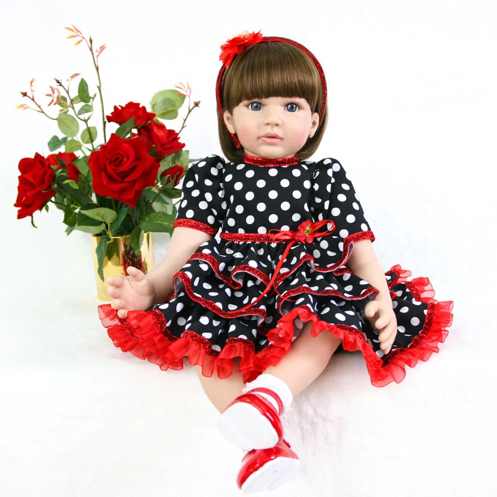 

60cm bebes reborn doll 3/4 material silicone reborn baby dolls com corpo de menina baby dolls fashion Christmas gifts lol doll