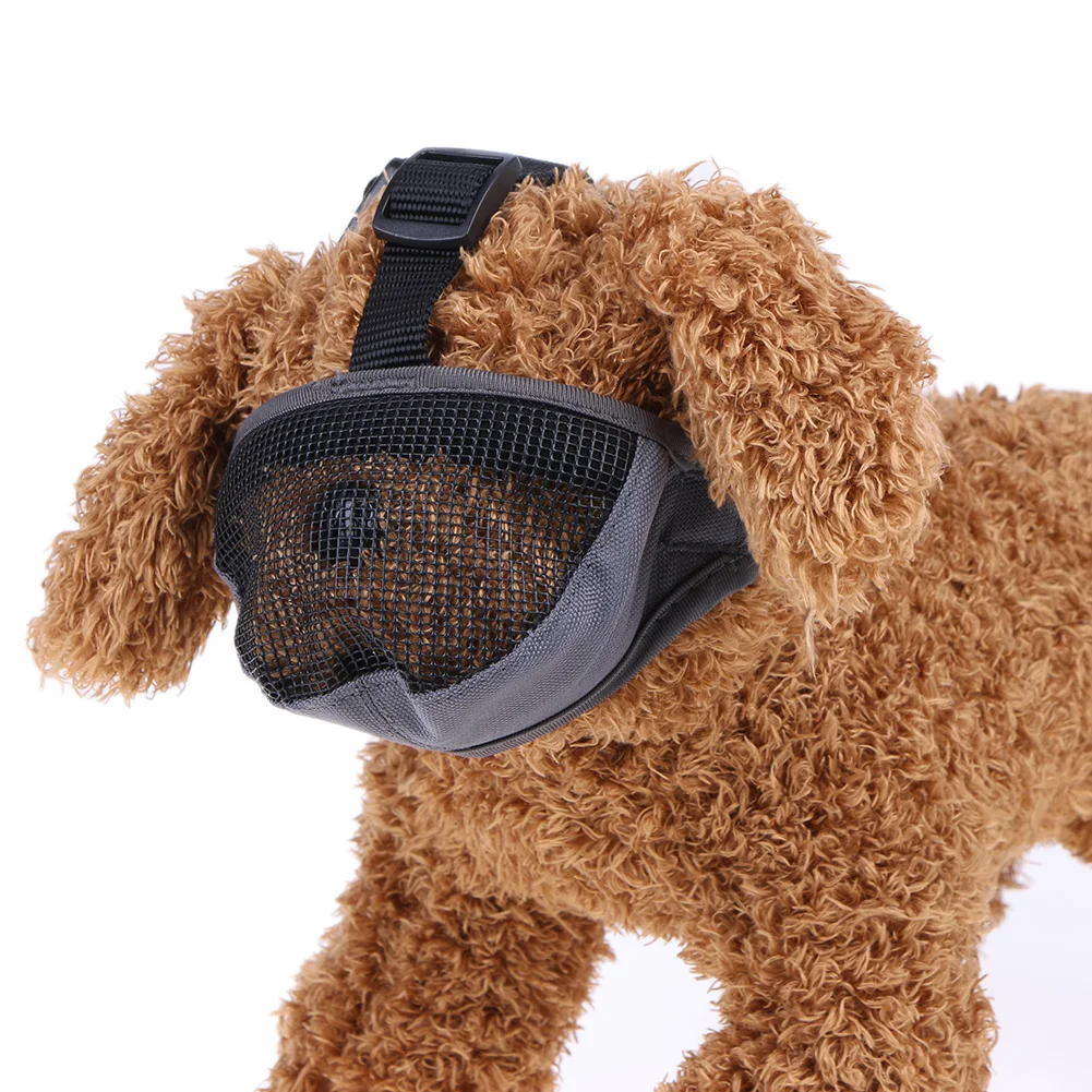 Adjustable Pet Dog Anti Stop Mask Bite Mesh Mouth Muzzle Short Nasal