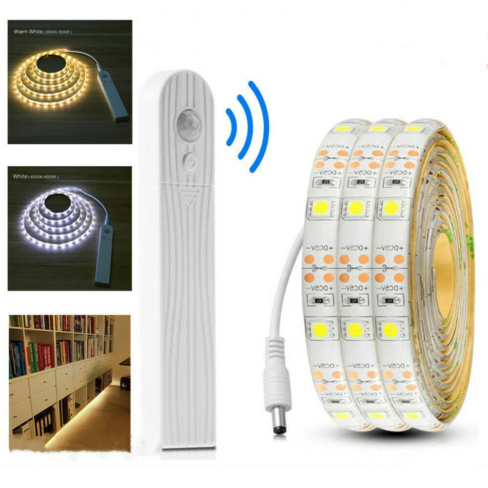 

1/2/3M LED Wireless PIR Motion Sensor Wardrobe Cabinet LED Strip Bed Night Light