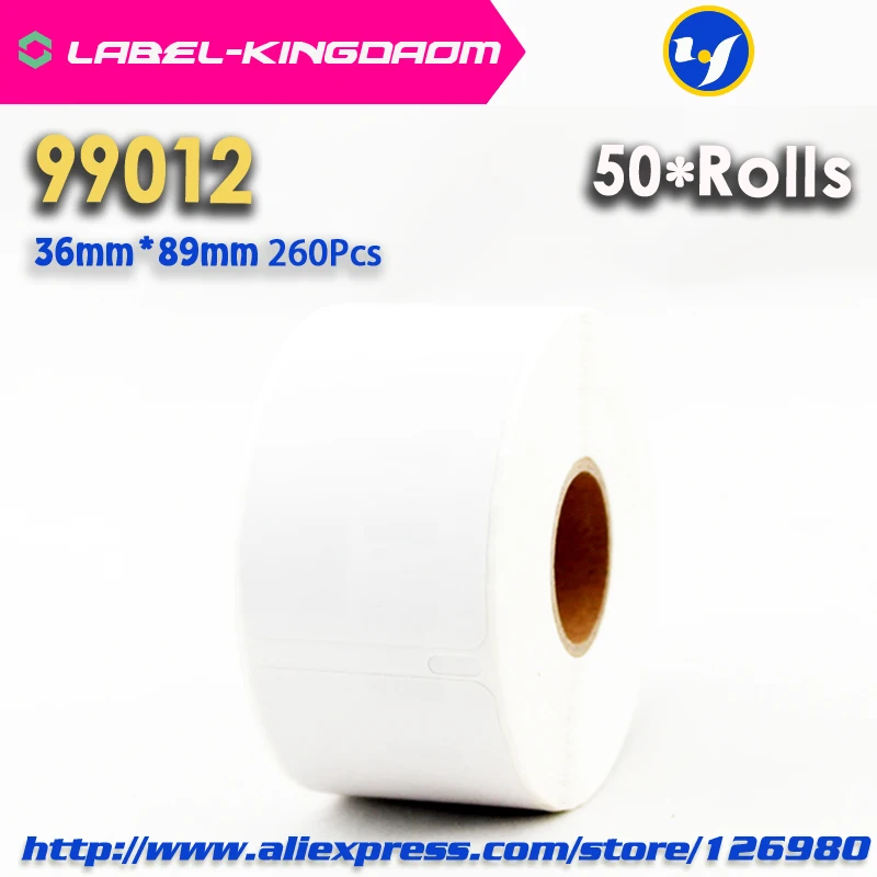 50 Rolls Dymo Compatible 99012 Label 36mm*89mm 260Pcs/Roll Compatible for LabelWriter400 450 450Turbo Printer Seiko SLP 440 450