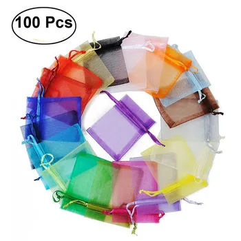

100 pcs Multi-Colored Pouch Gift Bags Wedding Party Decoration Favor Bags Jewelry Pouches Wrap