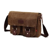 Wholesale5*Vintage Canvas Leather Schoolbag Military Shoulder Crossbody