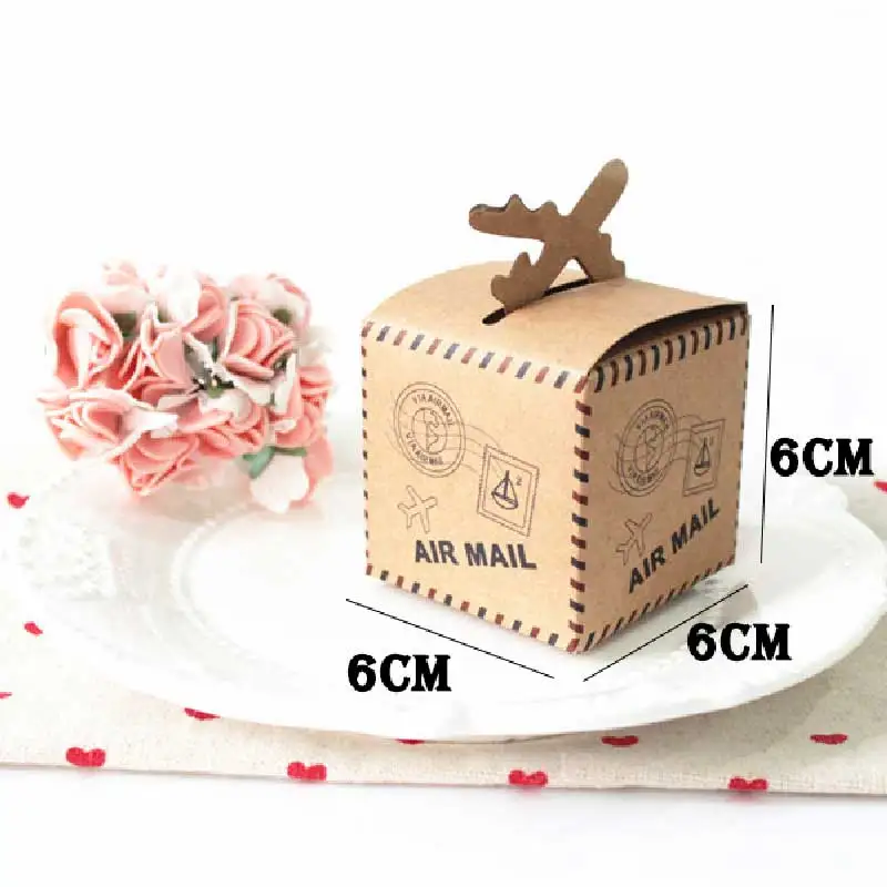 50 шт. мини-воздушные сувениры, вечерние коробки для конфет, крафт-бумага для свадебной тематика путешествий вечерние украшения для свадебного душа