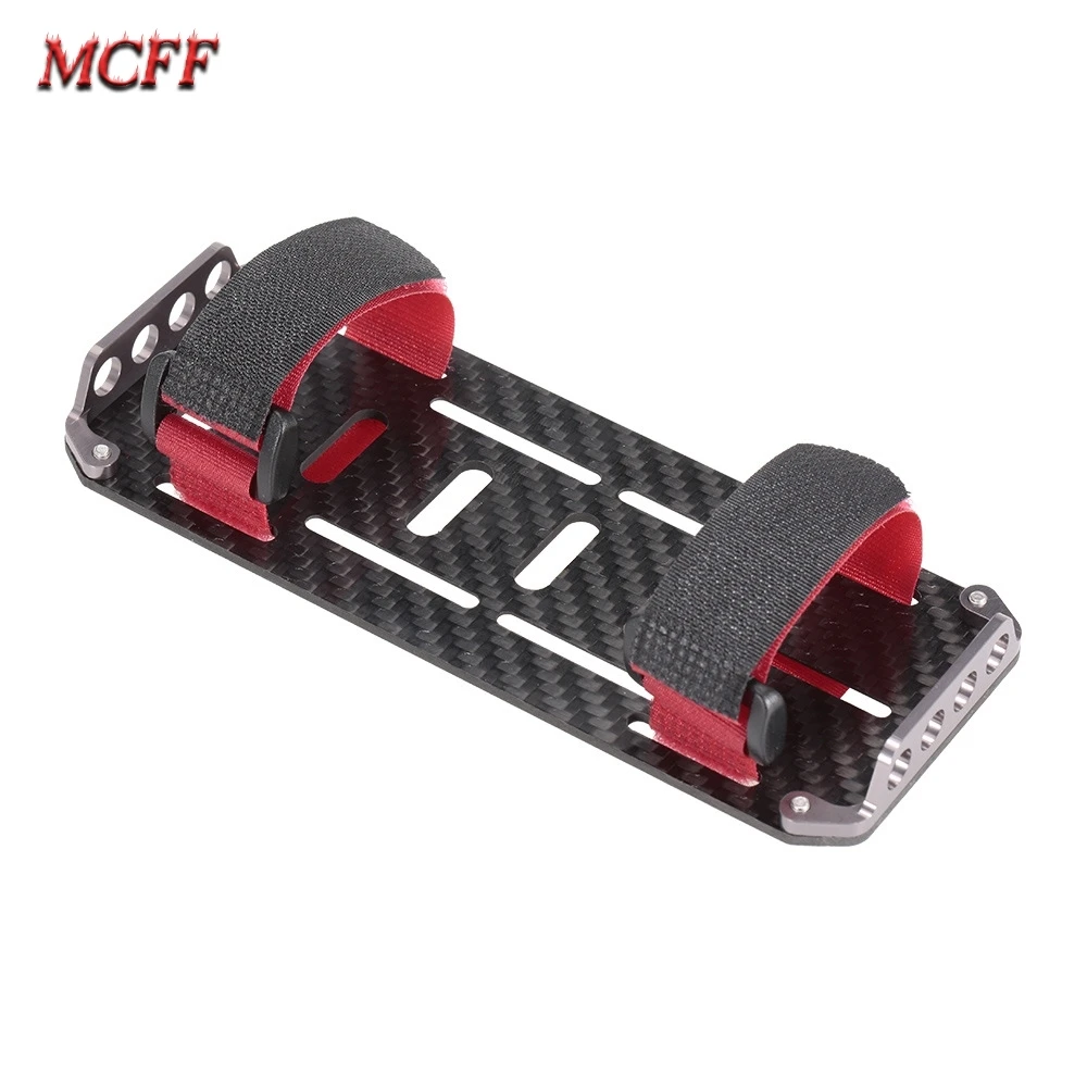 

1Piece Frame Battery Mount Carbon Fiber+Metal Battery Holder for 1/10 RC Rock Crawler Car SCX10 Spare Parts