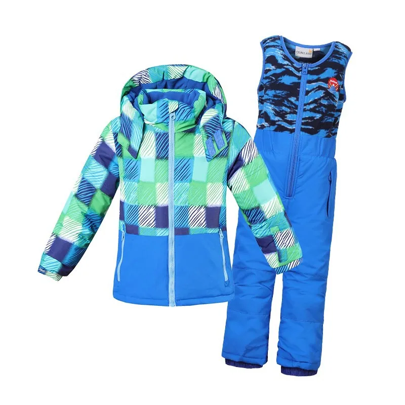 Children Ski Suits Snow Suit Baby Winter Waterproof Windproof Hooded Jackets+Pants Clothing for Kids Warm Skiing Snowboarding