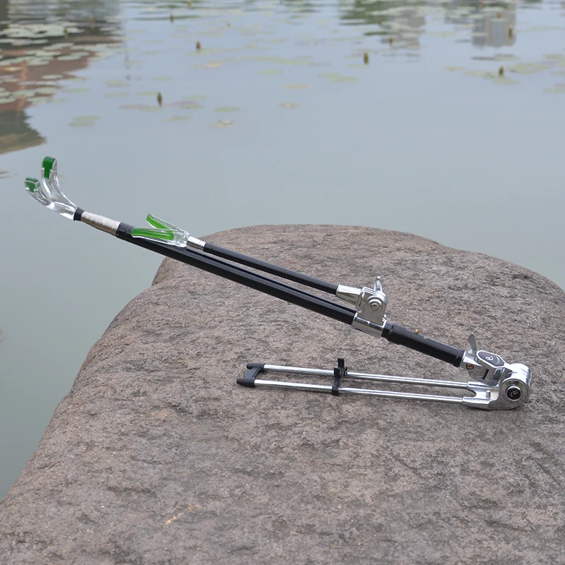 جديد الفولاذ SteelSwingable تلسكوبي الصيد قضيب دعامة حامل قوس ملحقات صيد سمك أداة يمكن طيها