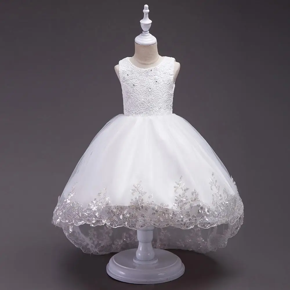 

Kid Children Girl Sleeveless Floral Embroidered Bow Tulle Princess Lace Dress Clothes Girls Evening Wedding Party Dress Z13$