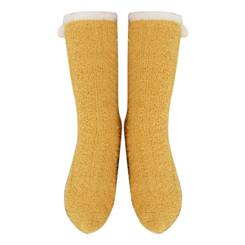 Winter Warm Mid-Calf Length Coral Velvet Socks Thicken Towel Fabric Floor Socks Harajuku Style Kawaii Velvet Sleep Meias  D17 (17)
