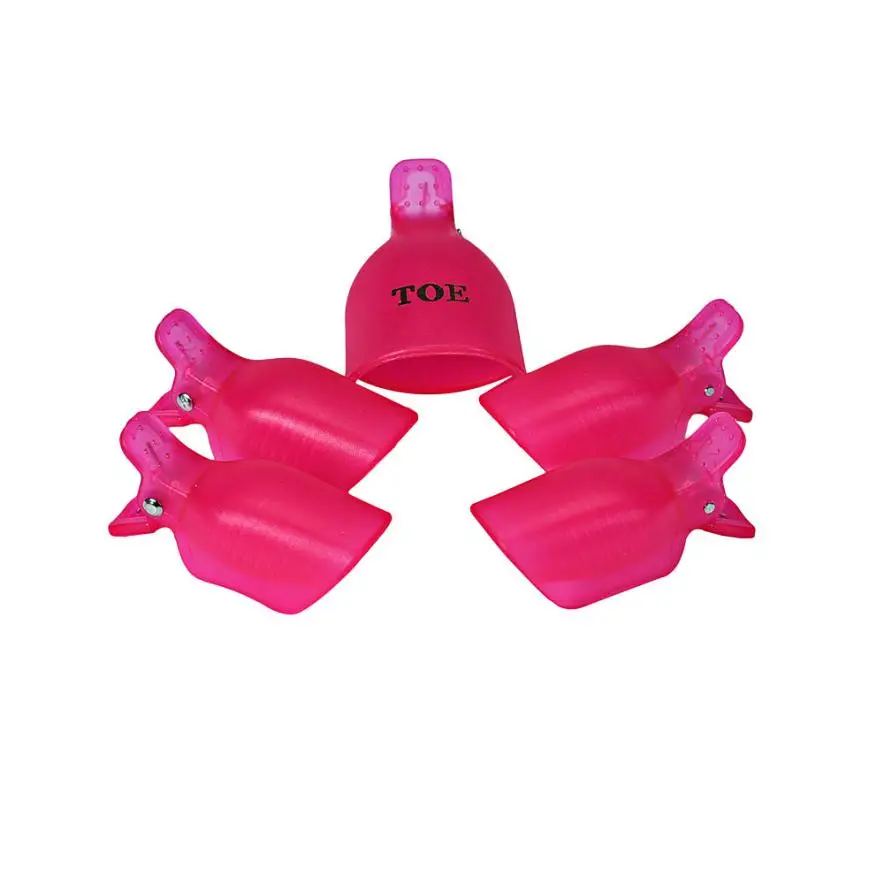 Amazing 5Pcs New Toenail Soak Off Clip Caps Gel Nail Art Tips Reusable Clamp Remover