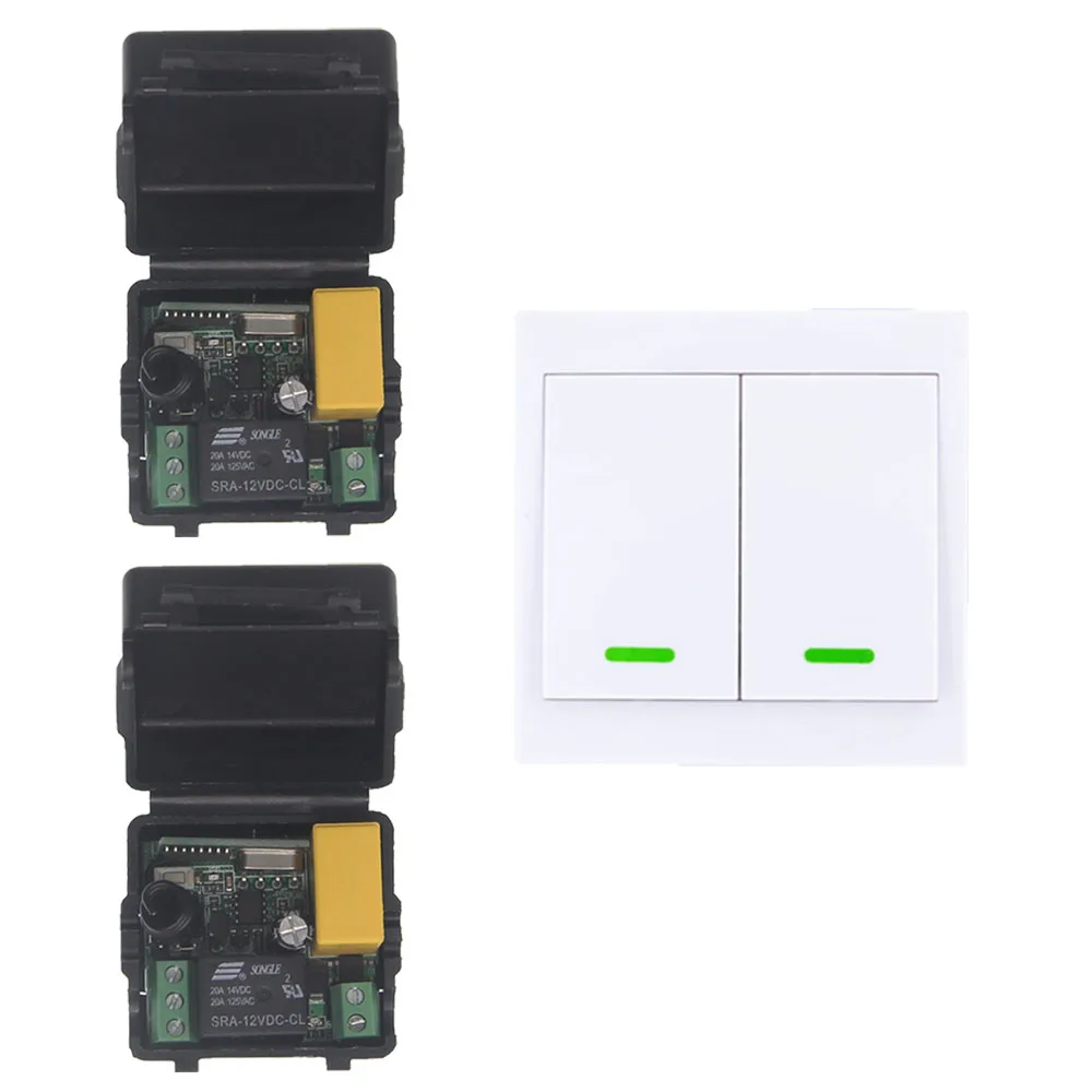 

Home 220V 1CH RF Wireless Remote Control Switch System For LED Stairs Ceiling Light Strips,Receiver + 2CH 86 Wall Transmitter
