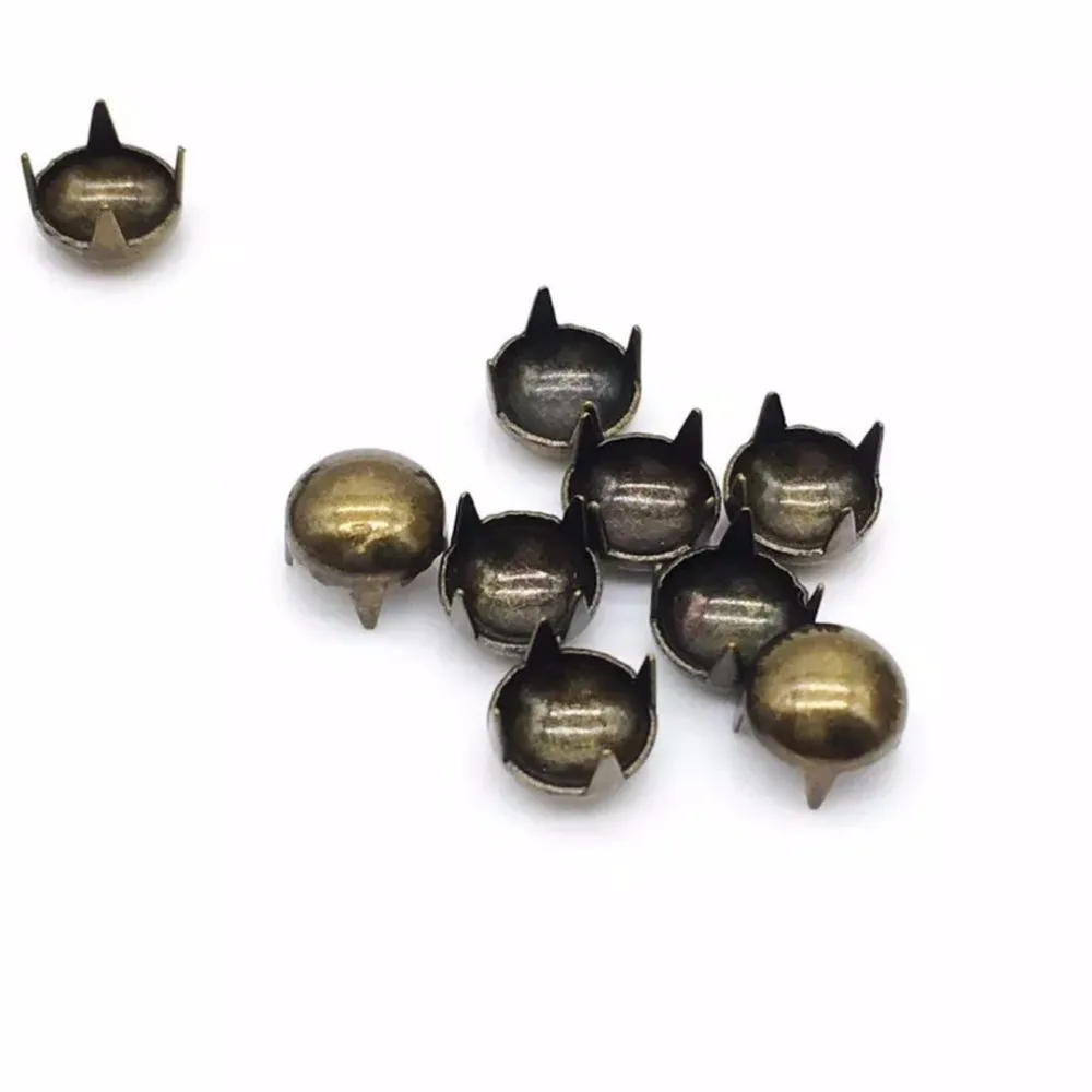 

100 Pcs Round Dome Studs Metal Claw Beads Nailhead Punk Rivets With Spikes (5mm)