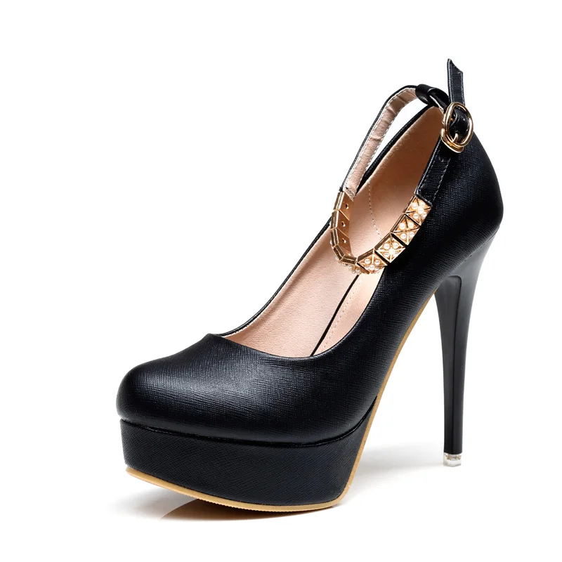 Туфли-лодочки на платформе и высоком каблуке; женская обувь; стразы; обувь на платформе и каблуке; женская обувь на высоком каблуке; dames schoenen - Цвет: black