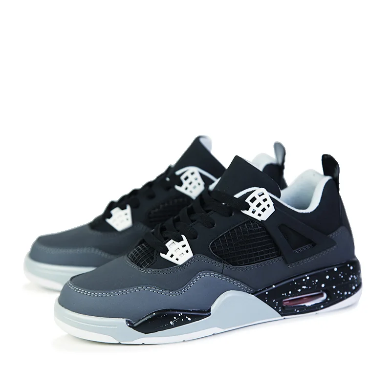 DQG, Мужская Баскетбольная обувь, дышащая, унисекс, баскетбольная спортивная обувь, мужские кроссовки с воздушной подушкой, дышащая мужская обувь Jordan - Цвет: Black Grey