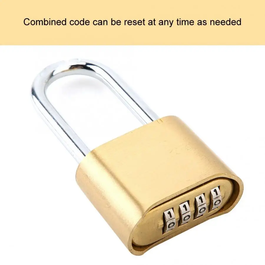 

Password Lock Outdoor Lock 4 Digit Combination Code Long lock Padlock Waterproof Brass