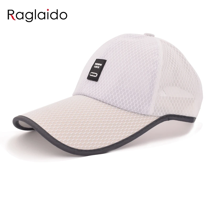 

Raglaido summer adjustable leather label baseball cap men hat women casual snapback hiphop mesh caps casquette LQJ01453