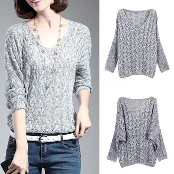 

Fall Blouse Women Clothes Stretch Large Size Loose Sweater Necklace Cover Thin Solid Knitted Sweater Shirts
