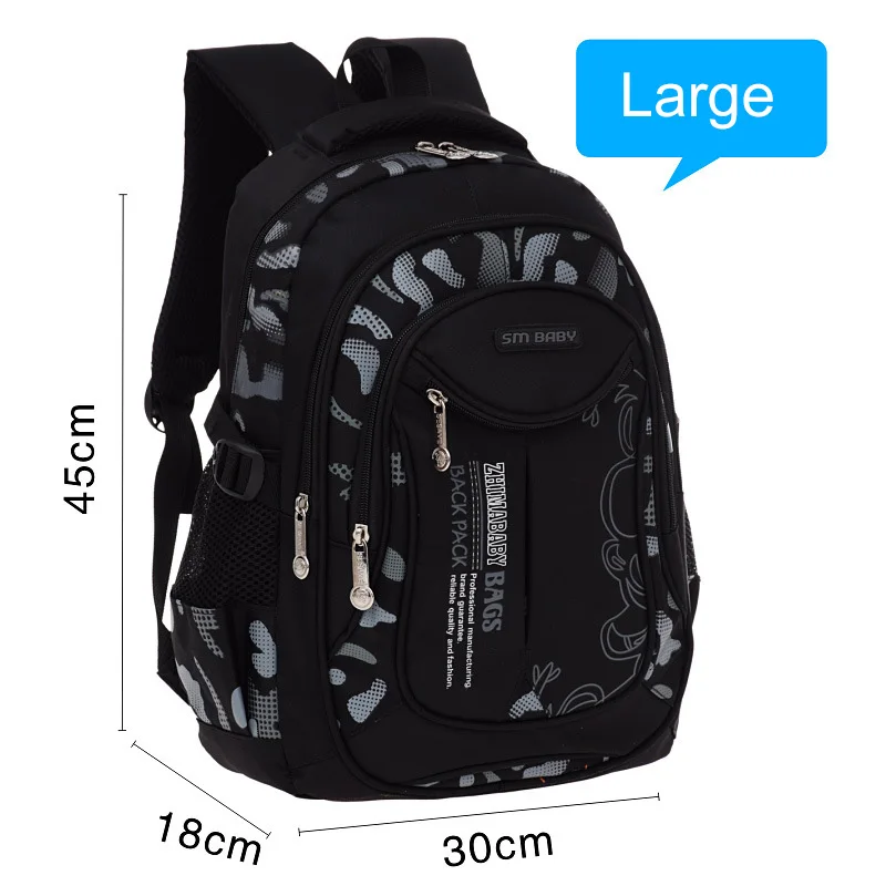 Водонепроницаемый рюкзак школьный рюкзак для мужчин повседневные школьные ранцы для мальчиков 1-3-6 класс ортопедический рюкзак школьные детские дорожные сумки - Цвет: Large-Gray
