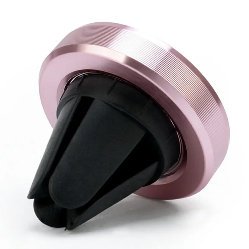 Держатель для мобильного телефона с креплением на вентиляционное отверстие магнитный автомобильный держатель 360 Металлический Мини-магнитный кронштейн Подставка для смартфона магнитный держатель - Название цвета: Розовый