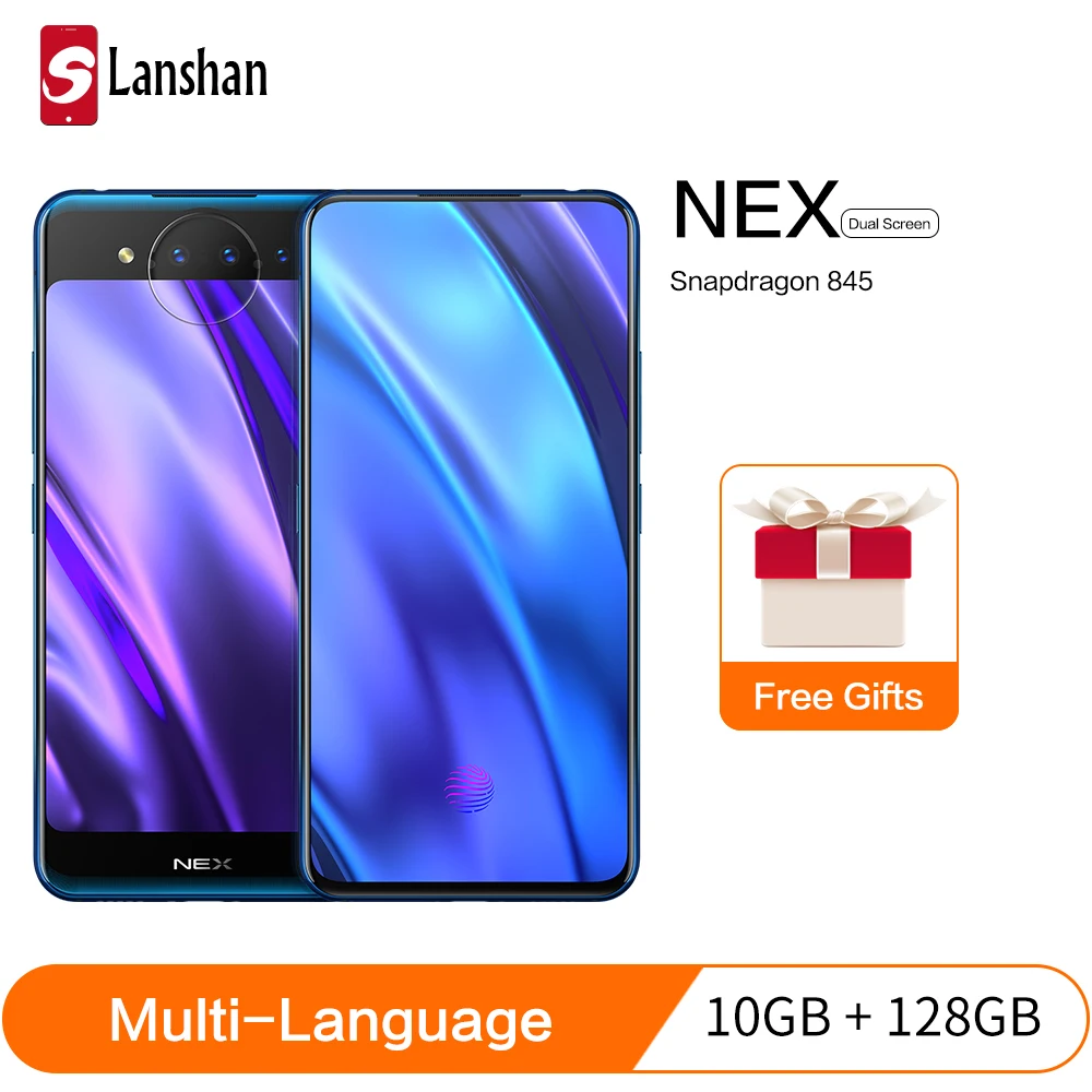 

vivo NEX 2 Dual-Screen SnapDragon 845AIE 10GB 128GB 6.39" 5.49" for Amoled Screen Triple Camera Octa Core Smart Cell Phone 4g