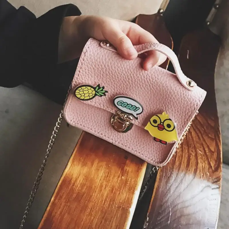 Милый мультяшный кошелек на цепочке через плечо для девочек, детская кожаная сумка на плечо, Роскошная сумочка, женские сумки, дизайнерская мини-сумка-мессенджер Z95