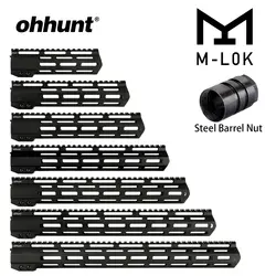 Ohhunt 7 "9" 10 "12" 13,5 "15" 17 "AR15 свободном M-LOK ствольная накладка Пикатинни Rail тонкий Стиль стальная муфта ствола для прицела