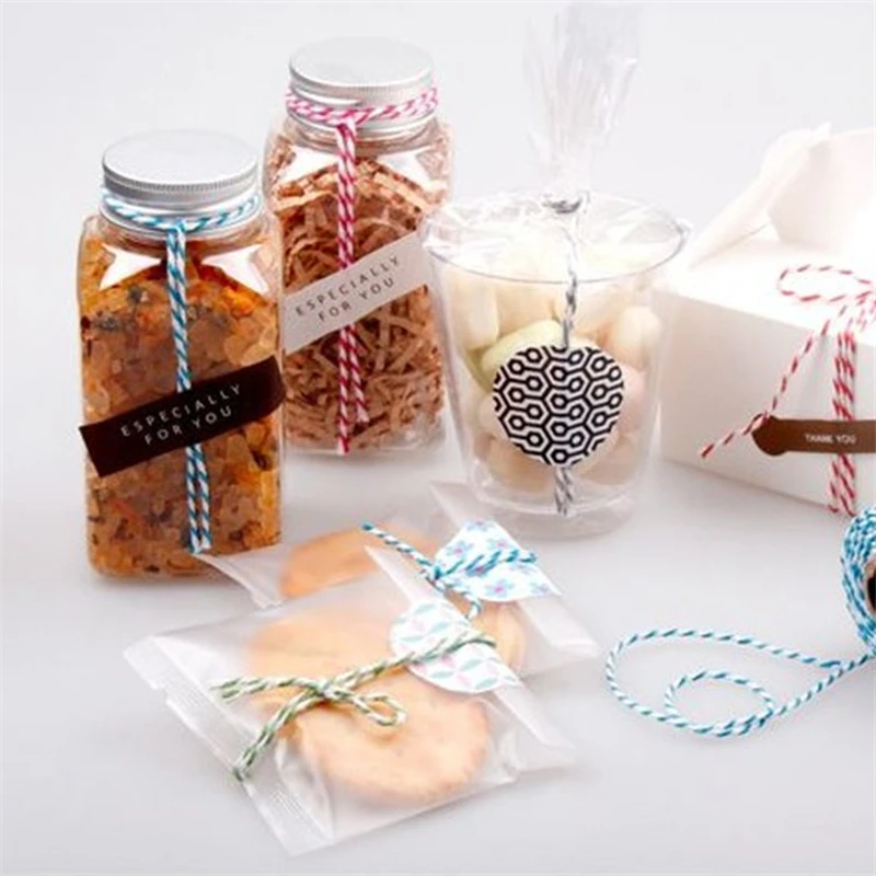 100M* 2MM Double Color Cotton Baker Rope Twine for Handmade Accessories Wedding Party Decoration Gift DIY Wrapping