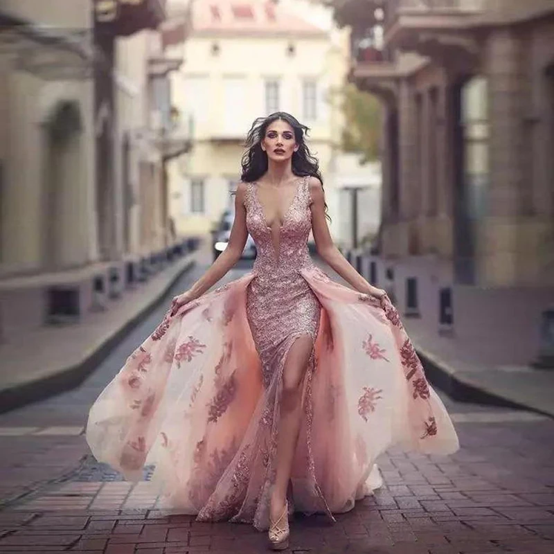 new-sexy-deep-v-neck-arabic-mermaid-evening-dresses-with-overskirts-lace-appliques-side-split-backless-prom-dress-tulle-red-carpet-gowns