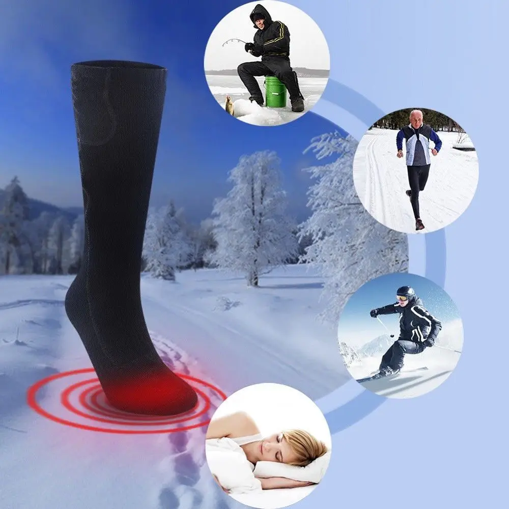 Электрический подогреваемый термальный хлопок носки с батарейками зимние обогреватели для ног для взрослых мужчин и женщин теплые носки