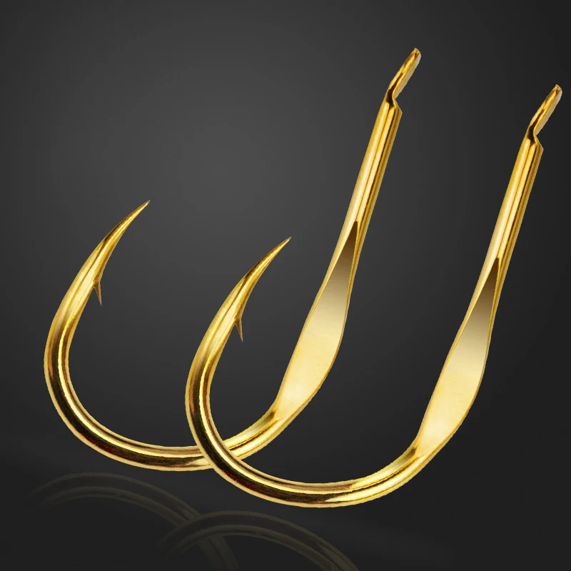 

Bimoo 100pcs Strong Golden Coating Carp Hooks High Carbon Steel Fish Hook with Barb Size 1 2 4 6 8 10 Japan Fishing Hook