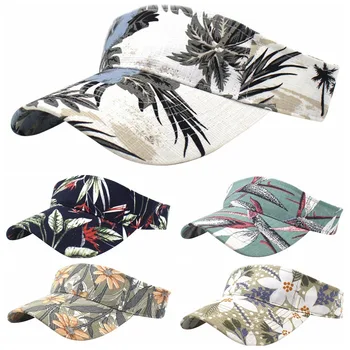 

Summer Outdoor Sport Top Air Caps for Men Women Breathable Print Visor Cap Adjustable Sun Visors Golf Tennis Running Hat