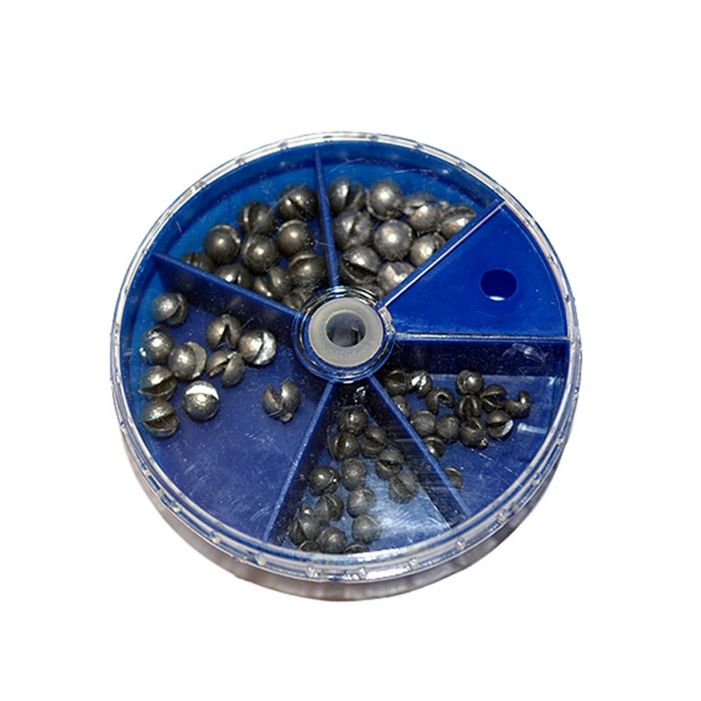 

5/7 Compartments Tackle Accessories Split Lead Portable Weight Bite Fishing Sinker Set Round Box Assortment Removable Storage