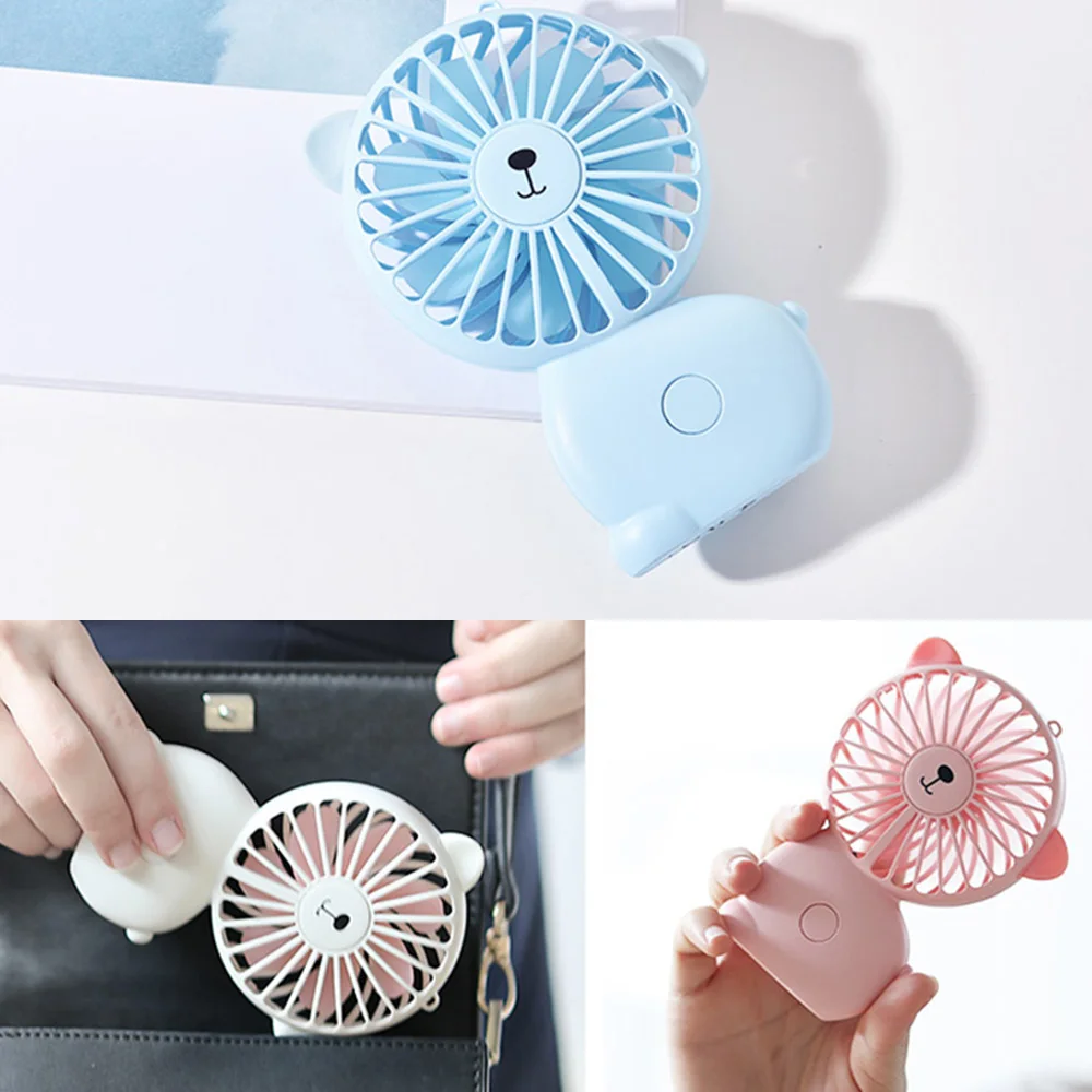 

Cute Mini USB Fan Portable Charged Fan with 7 Changing Color LED Night Lights Handheld Fan for laptop desktop Computer Home