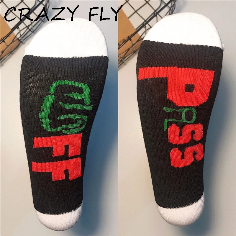 Магазин Crazy Fly 2019 Новые Красивые смешные носки женские Harajuku Письмо в полоску с рисунком дышащий новинка длинные хлопковые носки для Для