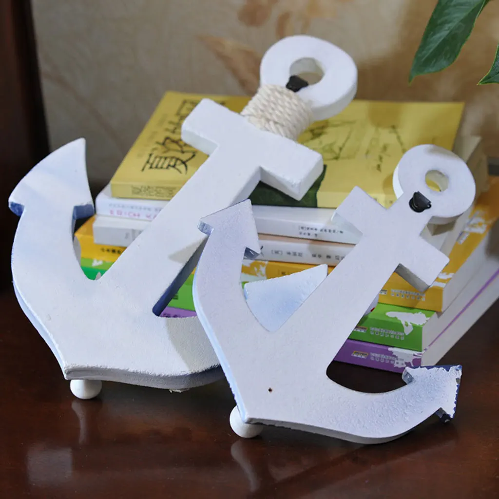 Maritime Deco Wood Anchor, Hanging Wall Hooks Hook, Wall Mount For Nursery Wall Decor