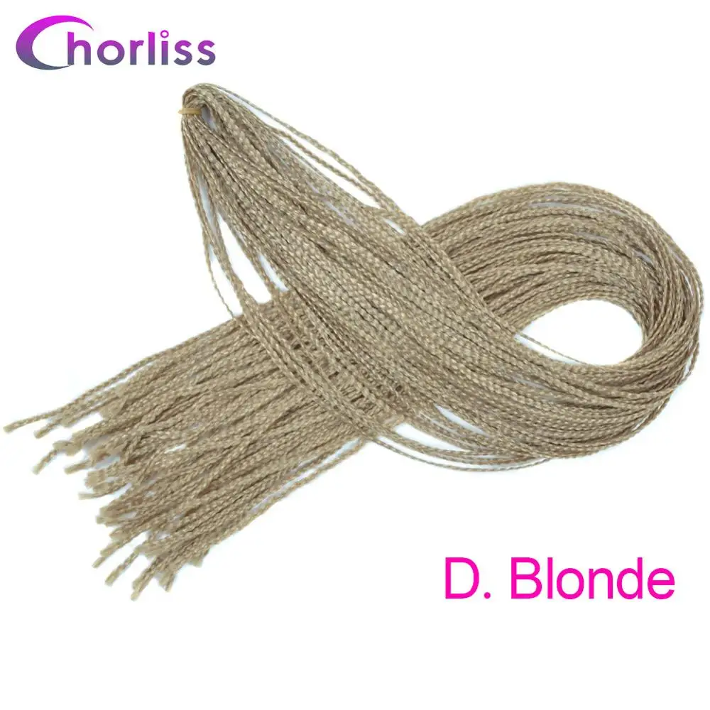 Chorliss вязанные крючком косички Zizi косички, вязанные крючком волосы, пряди, синтетические волосы для наращивания, косички, блонд, черный, серый, красный, коричневый - Цвет: D.Blonde
