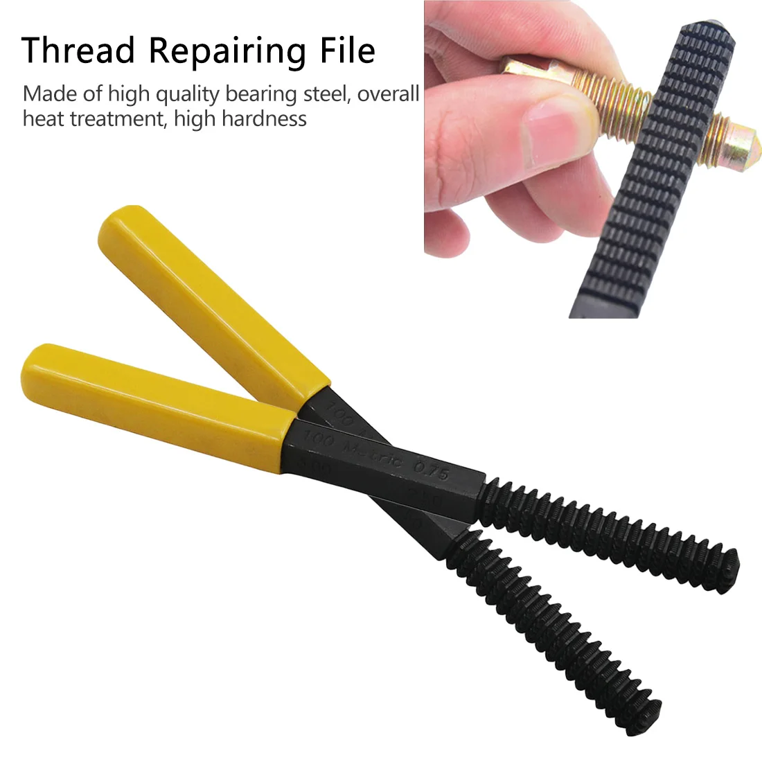 

Metal Alloy Mini Thread Repair Restoration File Teeth Correction Metric Hardware Mini DIY Tools