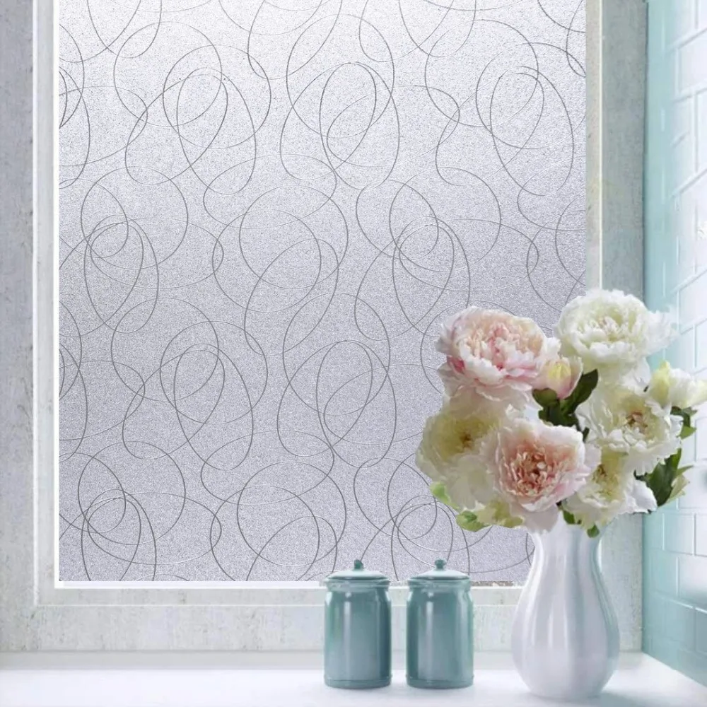

45/60cmX200cm Cover Films Privacy Self Adhesive Window Film No-Glue Static Film On The Window Stickers Glass Foil Bedroom CW06