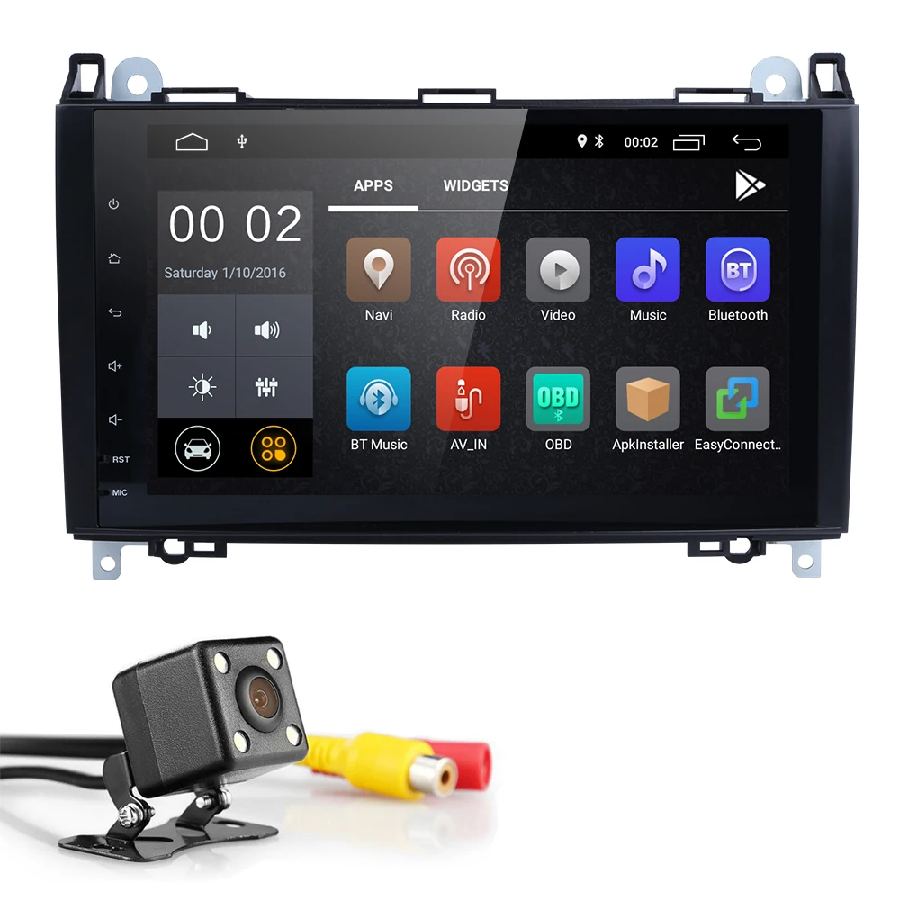 Excellent New Quad core 9 Inch 2 Din Android 9.0 Car Multimedia Player For Mercedes/Benz/Sprinter/Viano/Vito/B-class/B200/B180 RDS Camera 3
