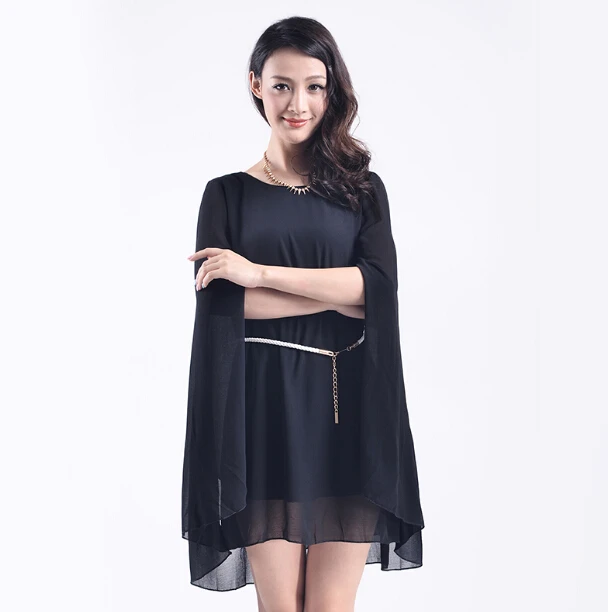 Женское шифоновое платье с рукавом летучая мышь Размеры S 4XL 5XL 6XL|dresses parties|clothing for