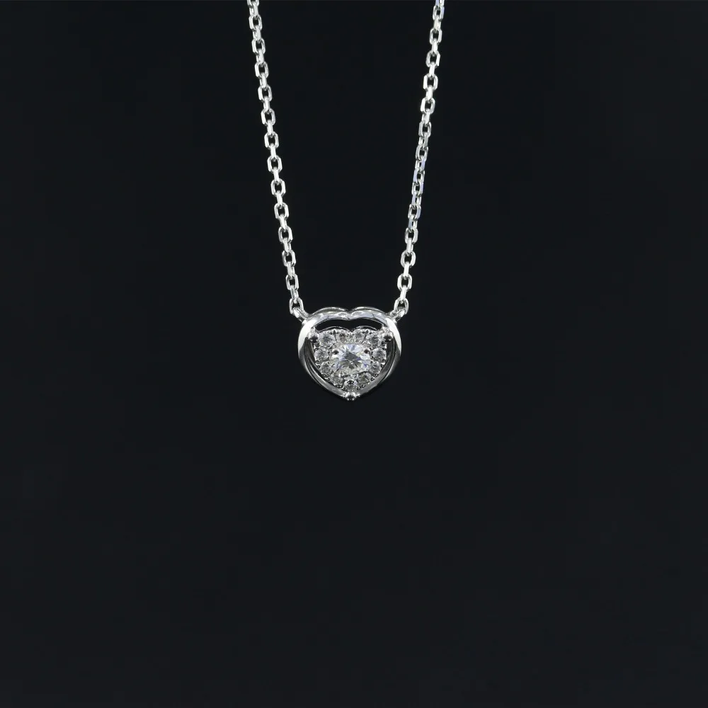 

LASAMERO Halo 0.091CT 18k Gold Round Cut Square Center Pave Set Natural Diamond Necklace Chain Women Fine Jewelry