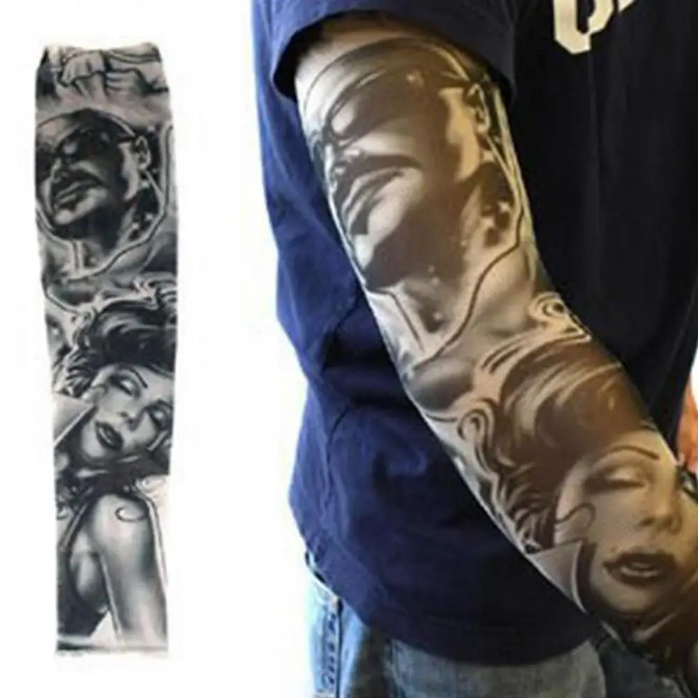 

New Fashion Tattoo Sleeves Arm Warmer Unisex UV Protection Outdoor Temporary Fake Tattoo Arm Sleeve Warmer Sleeve Mangas