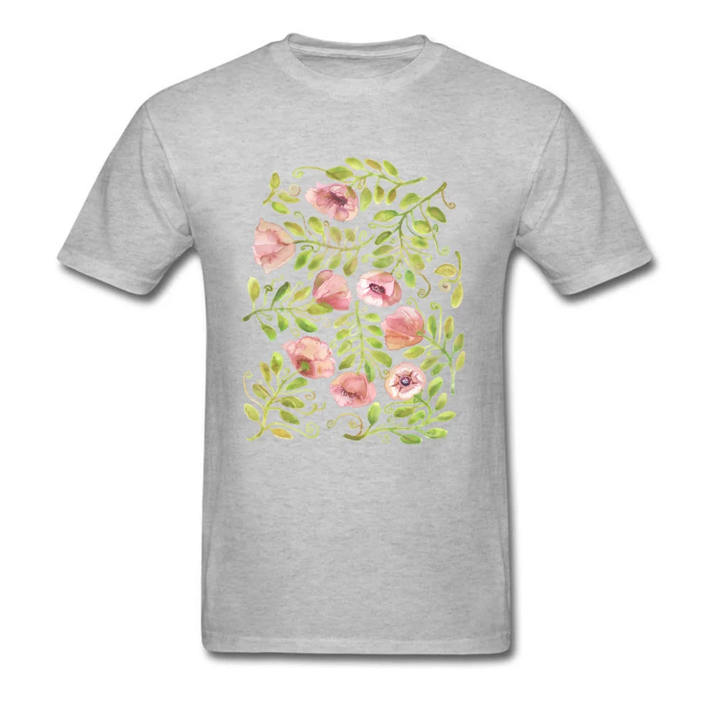 Pink Poppies Pattern by Michelle Scott at dotsofpaint studios_grey