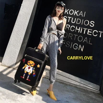 

CARRYLOVE High quality Korean fashion luggage 20size Oxford Rolling Luggage Spinner brand Travel Suitcase